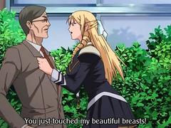 アニメ無修正：Hentai goddess watching a hardcore orgy with sex slaves [海外エロ動画]