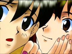 アニメ無修正：Hentai schoolgirl rubbing her bald quim in the shower [海外エロ動画]