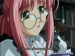 アニメ無修正：Chained hentai maid 69 oralsex and hard shoved dildo [海外エロ動画]