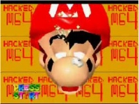 スーパーマリオ64 マリオの顔をいじって変な顔にしてみる