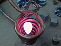 磁場で対象物を浮かせて溶かす浮遊溶融炉という物があるらしい動画。