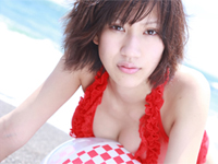 西野きりか 体育館でブルーの三角ビキニを身につけてサッカーボール