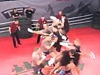 格闘技の試合を5対5で行うとこうなる動画。審判も5人。ラトビアの新格闘技TFC