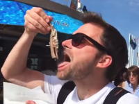 これは奇跡のハプニングが撮れたｗ旅行者がオランダの露店でハーリングを食べようとしたところ・・・。