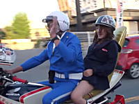 白バイのフリをした族車と本物パトカーのコラボｗ捕まえるのかと思ったのにｗ